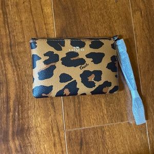 NWT Coach Leopard Wristlet